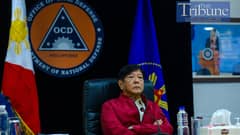 LOOK: President Ferdinand Romualdez Marcos Jr. presides over a situational briefing on the effects of Typhoon Enteng at the NDRRMC headquarters in Quezon City on Wednesday, 4 September 2024.